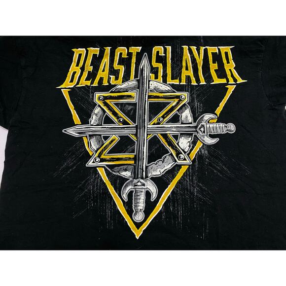 Seth Rollins Beast Slayer WWE Authentic Wear Black T-Shirt Mens Medium - Picture 4 of 8